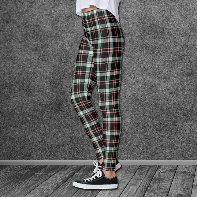 Leggings Madras gris rose Pâtes Plaid (Créateur téléchargé)