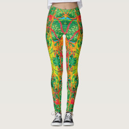 Leggings Magma en Amazonie Vert et Rouge