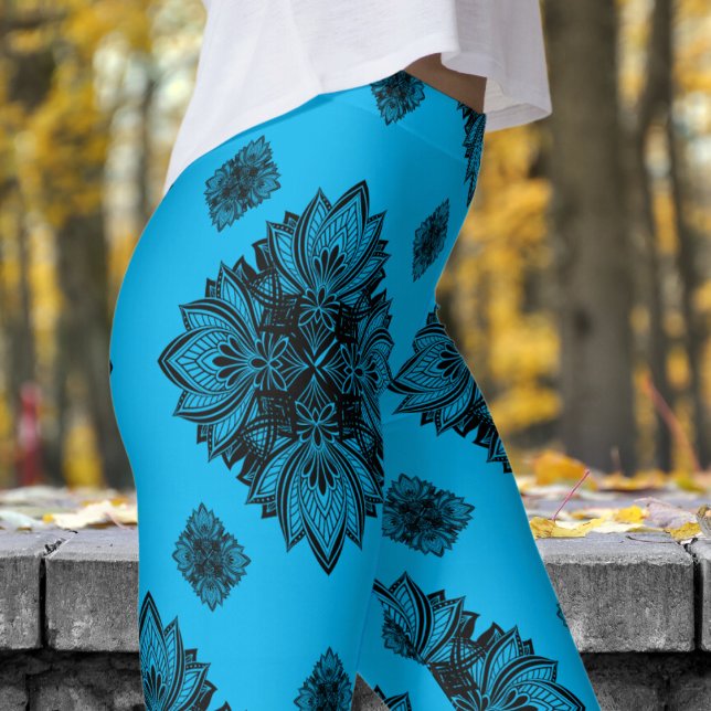 Leggings Magnifique Motif Blue Sky Mandela (Mandela on Deep Sky Blue)