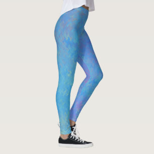 Leggings Magnifique motif de marbrure bleu céruléen