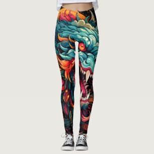 Leggings Majesté du Dragon Oriental Moderne