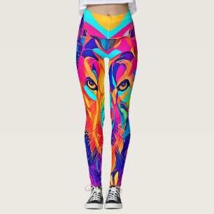Leggings Majesté du loup psychédélique