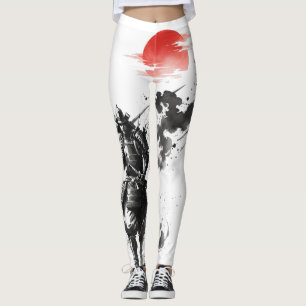 Leggings Majestic Samurai Warrior Ink Wash Art