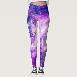 Leggings Majestic Teal Purple Starry Space Nebula
