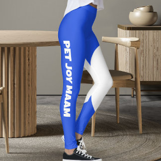 Leggings Maman Chat Chéri Nom Électrique Saphir Bleu Person