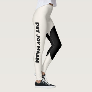 Leggings Maman Chat Chéri Nom Texte Personnalisé Ivoire Noi