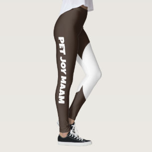Leggings Maman Chat Espresso Brun Noir Texte Personnalisé