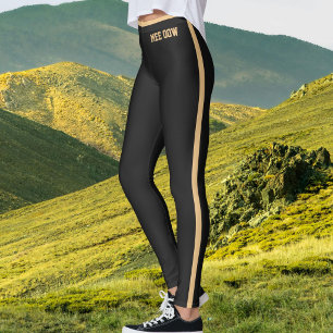 Leggings Maman chat personnalisée rayures noir jet sable do