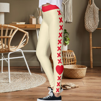 Leggings Maman de chat personnalisée motif rayé rouge blanc