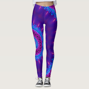Leggings Mandala au néon d'éloge de Blacklight de coucher