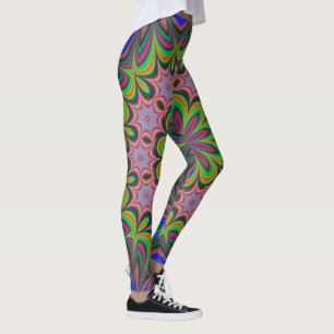 Leggings Mandala Géométrique Rosette Rétro Hippie