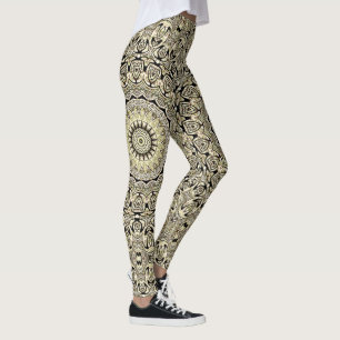 Leggings Mandala Tons Terreux Motifs Géométriques Intrigués