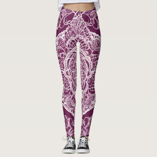 Leggings Mandala violet art IA 