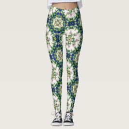 Leggings Mandalas Florales Diamantées à Motif Sans Fin