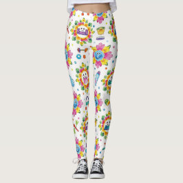 Leggings Mandalas Floraux Ludiques Motif Sans Fin