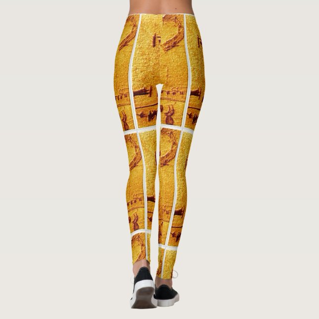 Leggings "Mandan Turtle Art Vintage" (Dos)