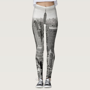Leggings Manhattan, New York (panorama noir et blanc)