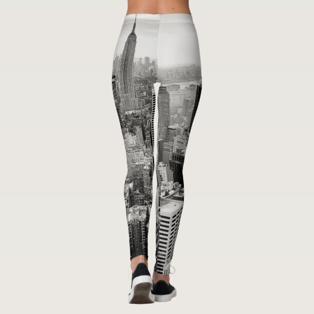 Leggings Manhattan, New York (panorama noir et blanc) (Dos)