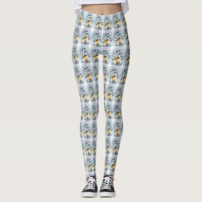 Leggings Manteau doux Wheaten Terrier Noël (Devant)