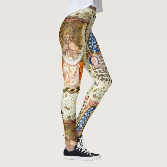 Leggings manuscrit illustré médiéval (Droite)
