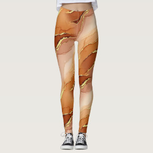 Leggings Marbre à Fracture Dorée Terre Fluid