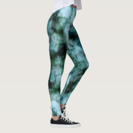 Leggings Marbre bleu et vert