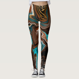 Leggings Marbre Brown et Bleu - Flûte