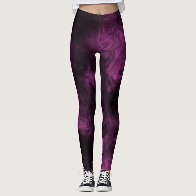 Leggings Marbre fumé rose foncé (Devant)