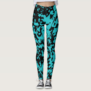 Leggings Marbre Granit Texture Bleu