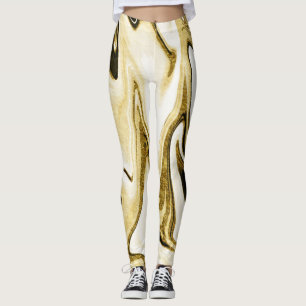 Leggings Marbre liquide rétro-numérique élégant Abstrait