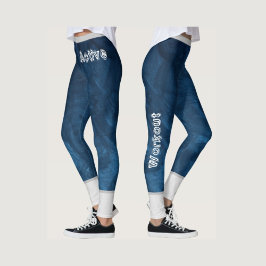 Leggings Marbre moderne motif l Marine bleu l Entraînement