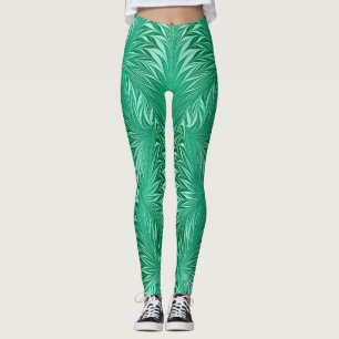 Leggings Marbre moderne stylisé d'Aqua Turquoise