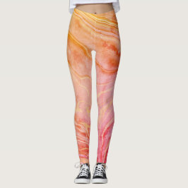 Leggings Marbre orange moderne et tendance