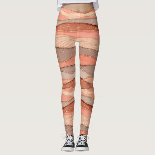 Leggings Marbre Veine d'Or Terracotta - Luxe Chaud (10)