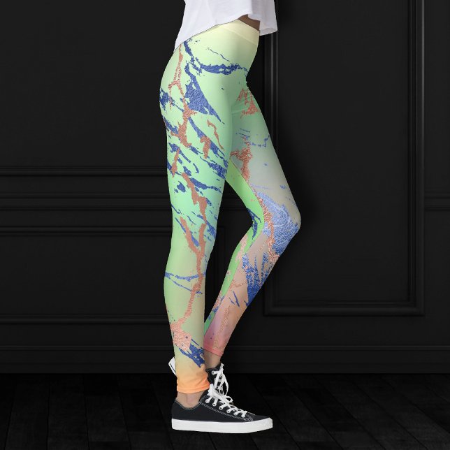 Leggings Marbre vif | Aquarelle couleur gras pastel (Créateur téléchargé)