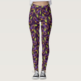 Leggings Mardi Gras Gold Green Purple Masque