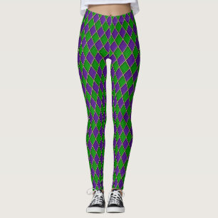 Leggings Mardi Gras Leggings, Diamond Harlequin Jester