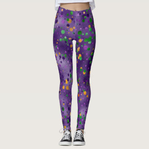 Leggings Mardi Gras Leggings, Mardi Gras Pois