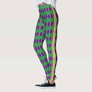 Leggings Mardi Gras Motif arlequin Personnalisé