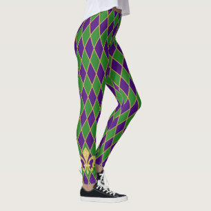 Leggings Mardi Gras Motif Harlequin Diamond