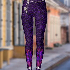 Leggings Mardi Gras Plumes Pendentif Parties scintillant vi