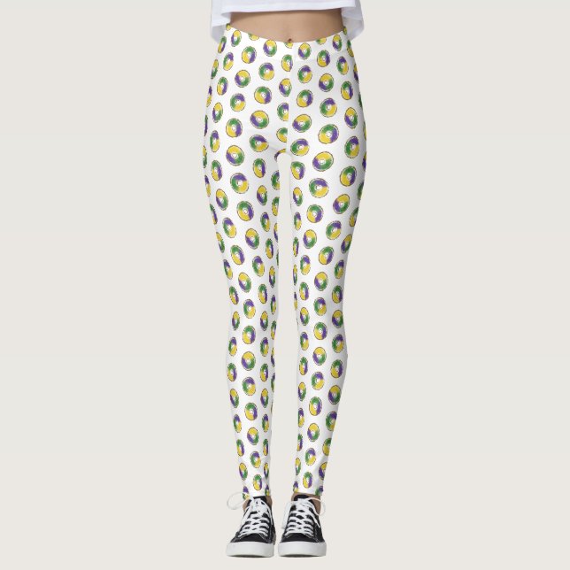 Leggings Mardi Gras - Tous les hérissons de King Cakes (Devant)