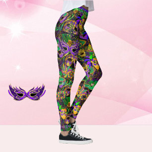 Leggings Mardi Gras Tout Perles Masques Collins De Fête