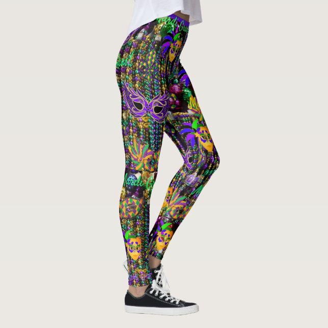 Leggings Mardi Gras Tout Perles Masques Collins De Fête (Droite)