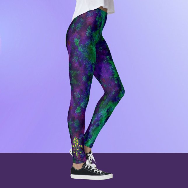 Leggings Mardi Gras Violet Vert Fleur di Lis (Créateur téléchargé)