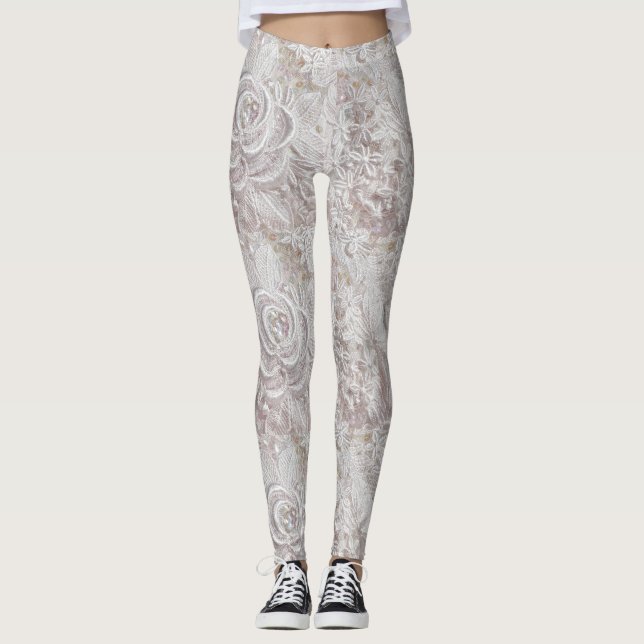 Leggings Mariage blanc dentelle (Devant)