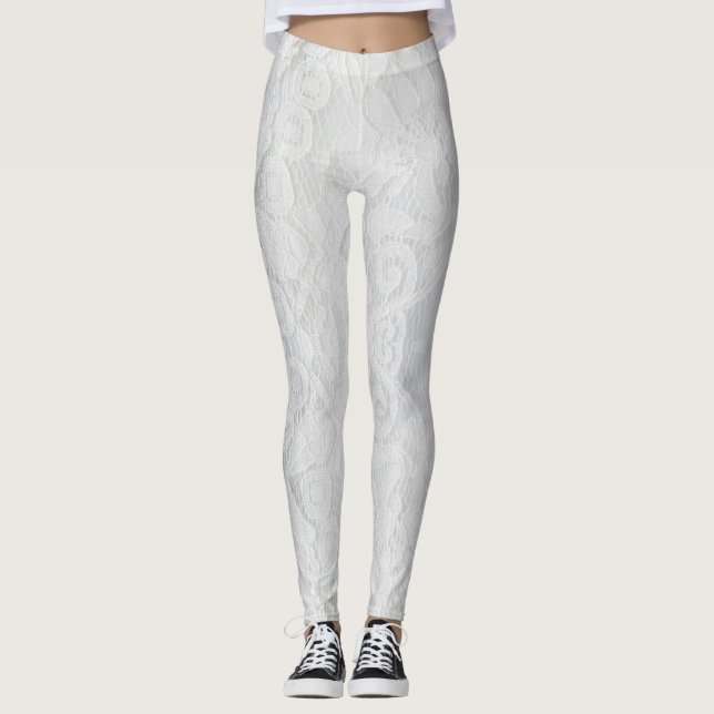 Leggings Mariage en dentelle blanche  (Devant)