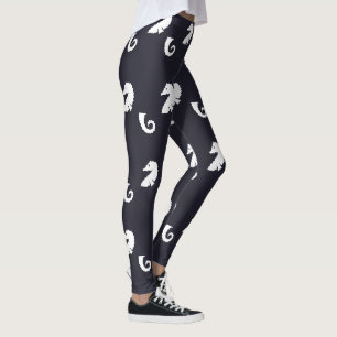 Leggings marine bleu et blanc SEAHORSE nautique