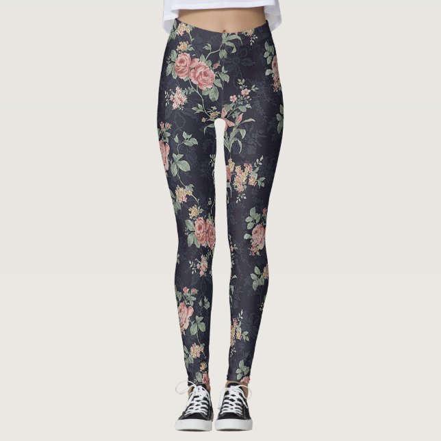 Leggings Marine Victorienne Antique Rose  (Devant)