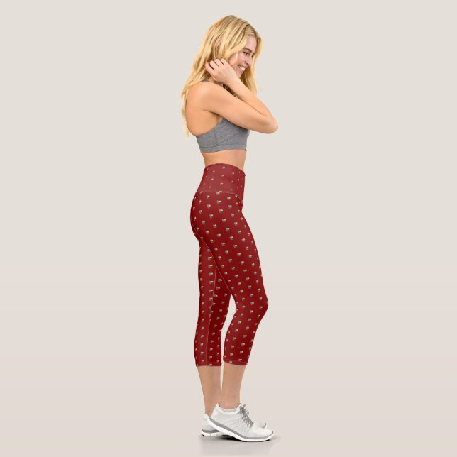Leggings Maroon Capri élégant pour mode de vie act (Droite)